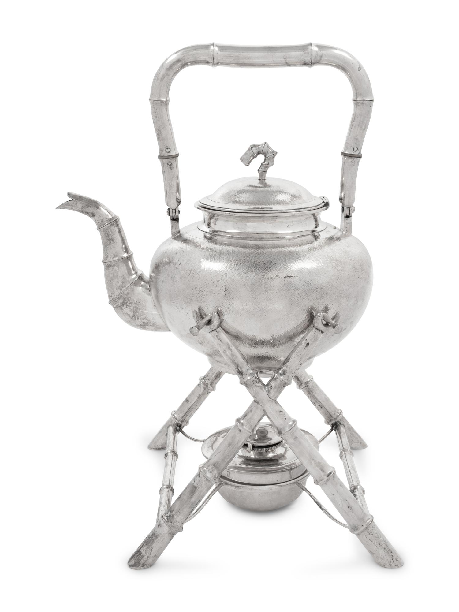 A Chinese Export Silver Teapot and Stand