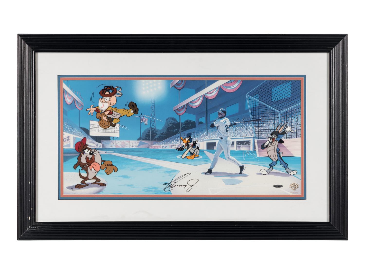 A Ken Griffey Jr. Signed Autograph Warner Brothers "Junior's League" Animation Cel (Upper Deck Authenticated),