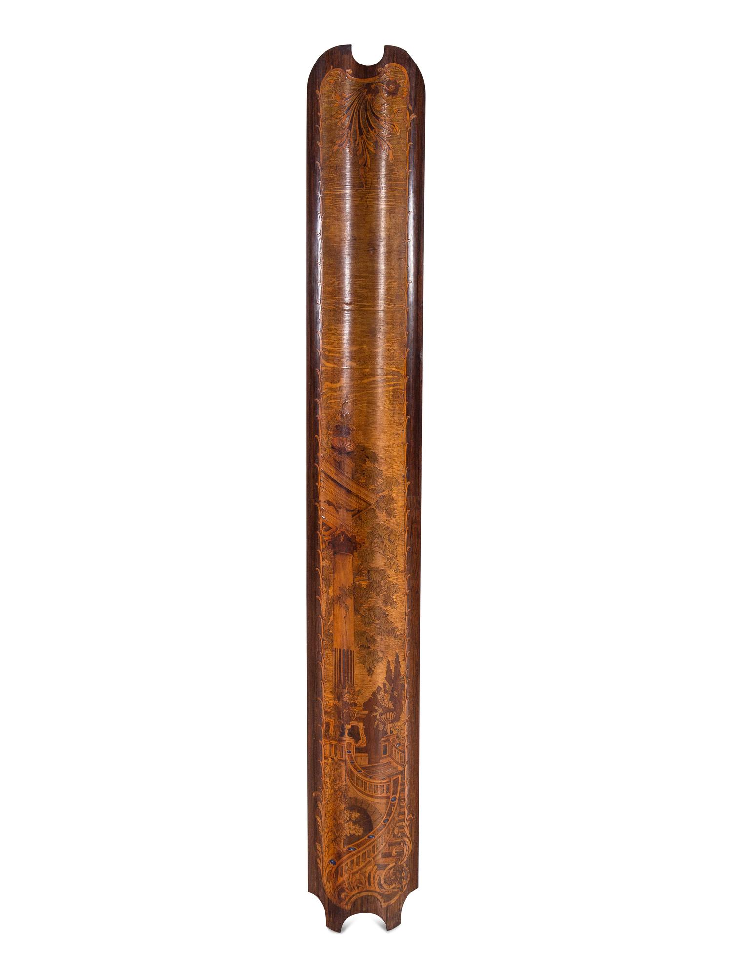 A Continental Marquetry and Lapis Lazuli Inlaid Wall Ornament