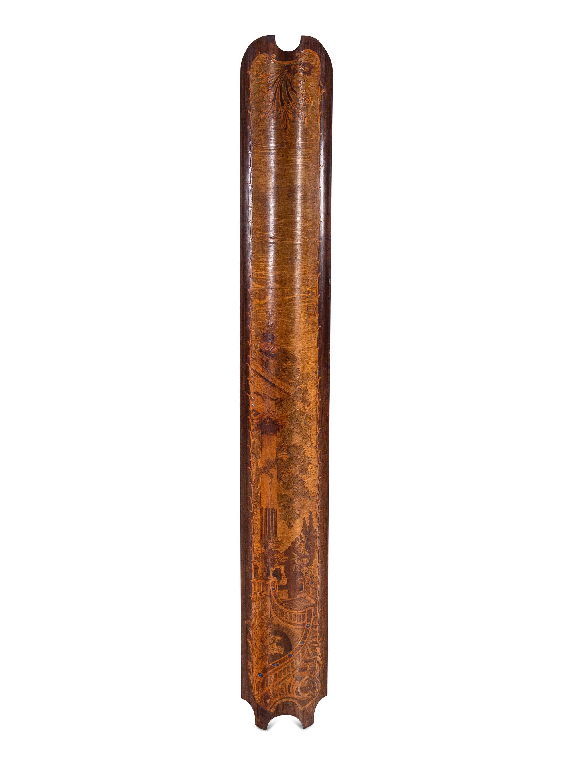 A Continental Marquetry and Lapis Lazuli Inlaid Wall Ornament