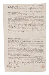 WARD, Artemas. Partly printed document accomplished in manuscript signed on verso (“Artemas Ward”).
