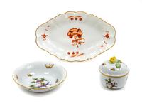 Two Herend Porcelain Articles Width of widest 11 inches.