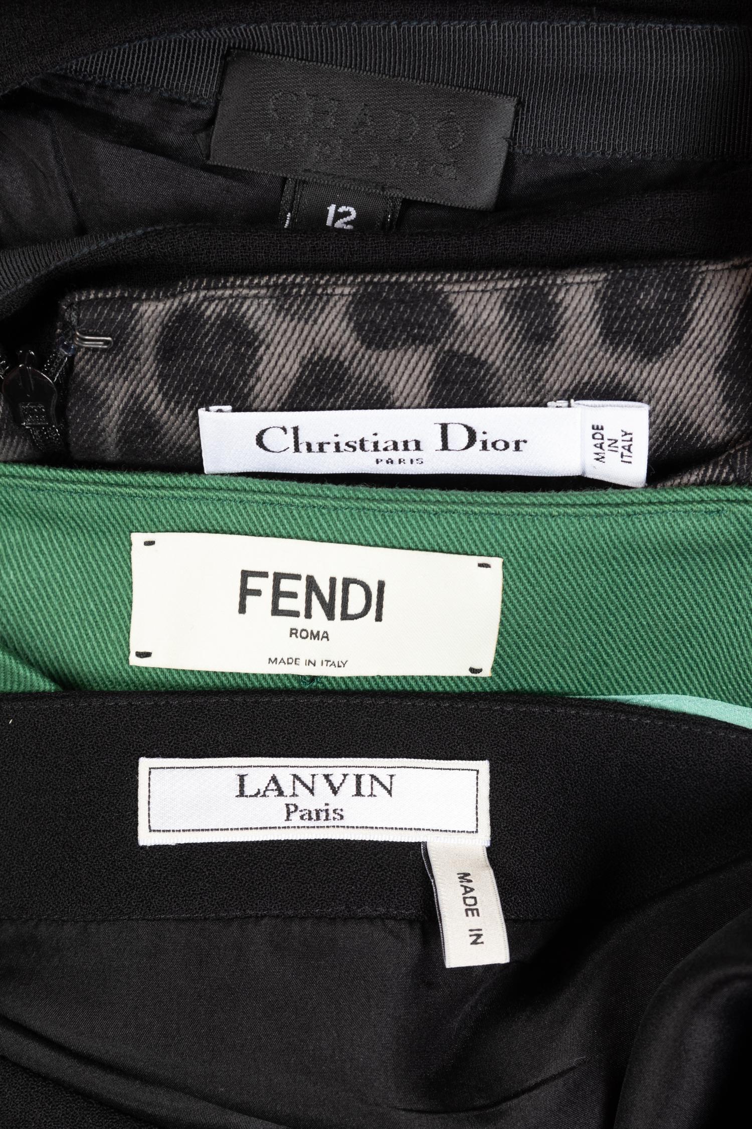 Nine Designer Skirts: Five Ralph Rucci, One Fendi, One Lanvin, and Two Christian Dior
