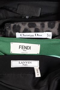 Nine Designer Skirts: Five Ralph Rucci, One Fendi, One Lanvin, and Two Christian Dior