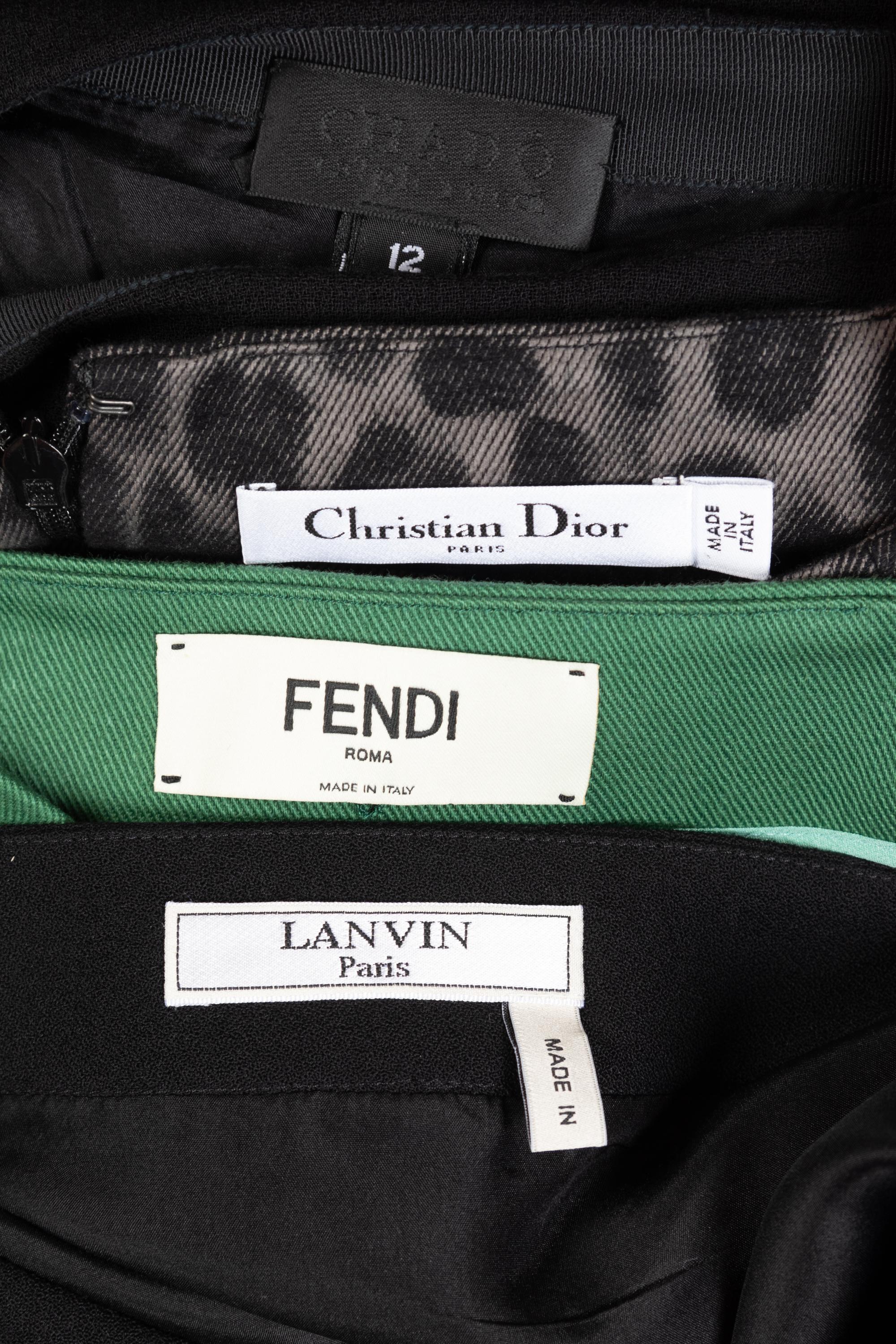 Nine Designer Skirts: Five Ralph Rucci, One Fendi, One Lanvin, and Two Christian Dior