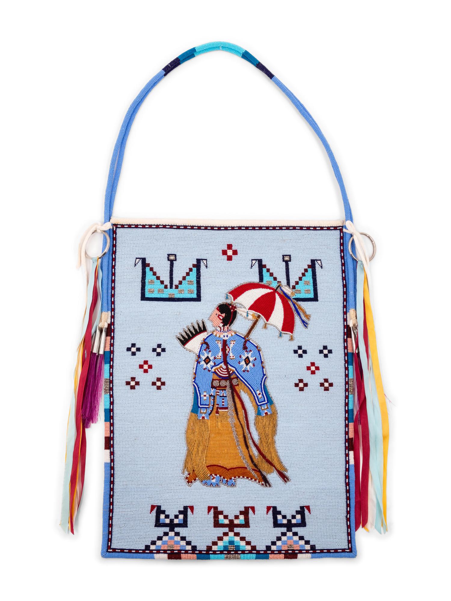 Pictorial Beaded Flat Bag