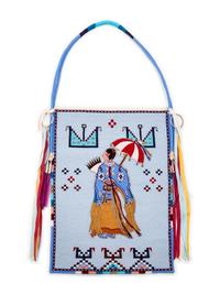 Pictorial Beaded Flat Bag