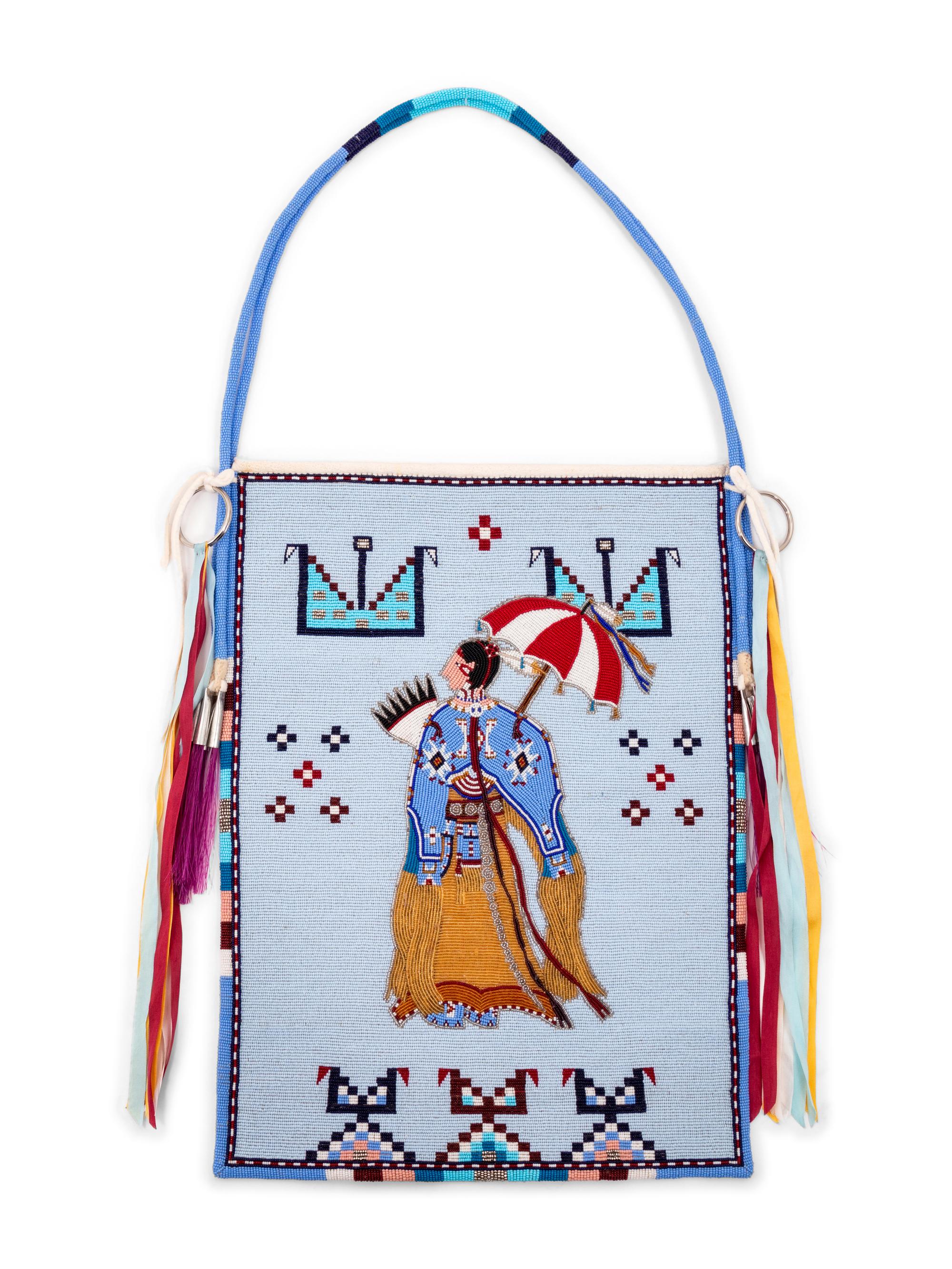 Pictorial Beaded Flat Bag