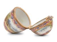 A Sèvres Style Painted Porcelain Egg-Form Bonbonnière