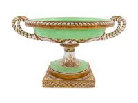A Group of English Parcel Gilt Porcelain Table Articles