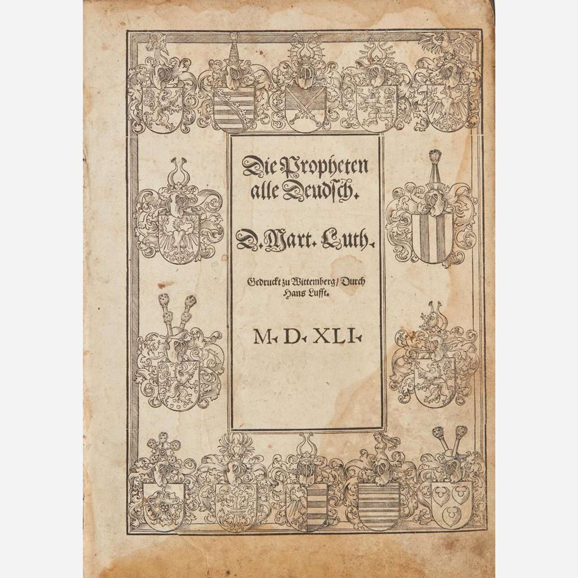 [Early Printing] Luth(er)., Mart(in). Die Propheten alle Deudsch...