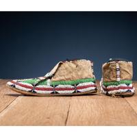 Northern Plains Beaded Hide Moccasins