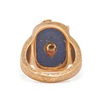 YELLOW GOLD, LAPIS LAZULI AND DIAMOND SNAKE RING