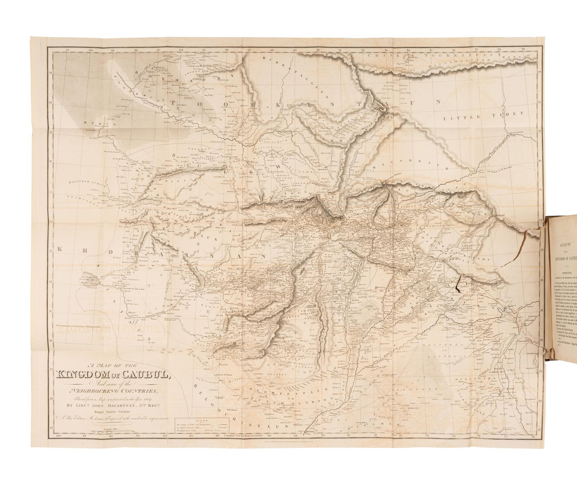 [EXPLORATION -- MIDDLE EAST]. ELPHINSTONE, Mountstuart (1779-1859). An Account of the Kingdom of Caubul, and its Dependencies, in Persia, Tartary, and India. London: Richard Bentley, 1839.