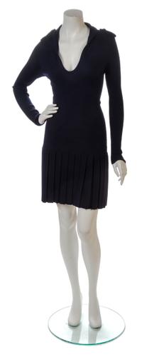 An Alexander McQueen Navy Wool Knit Dress, Size M.