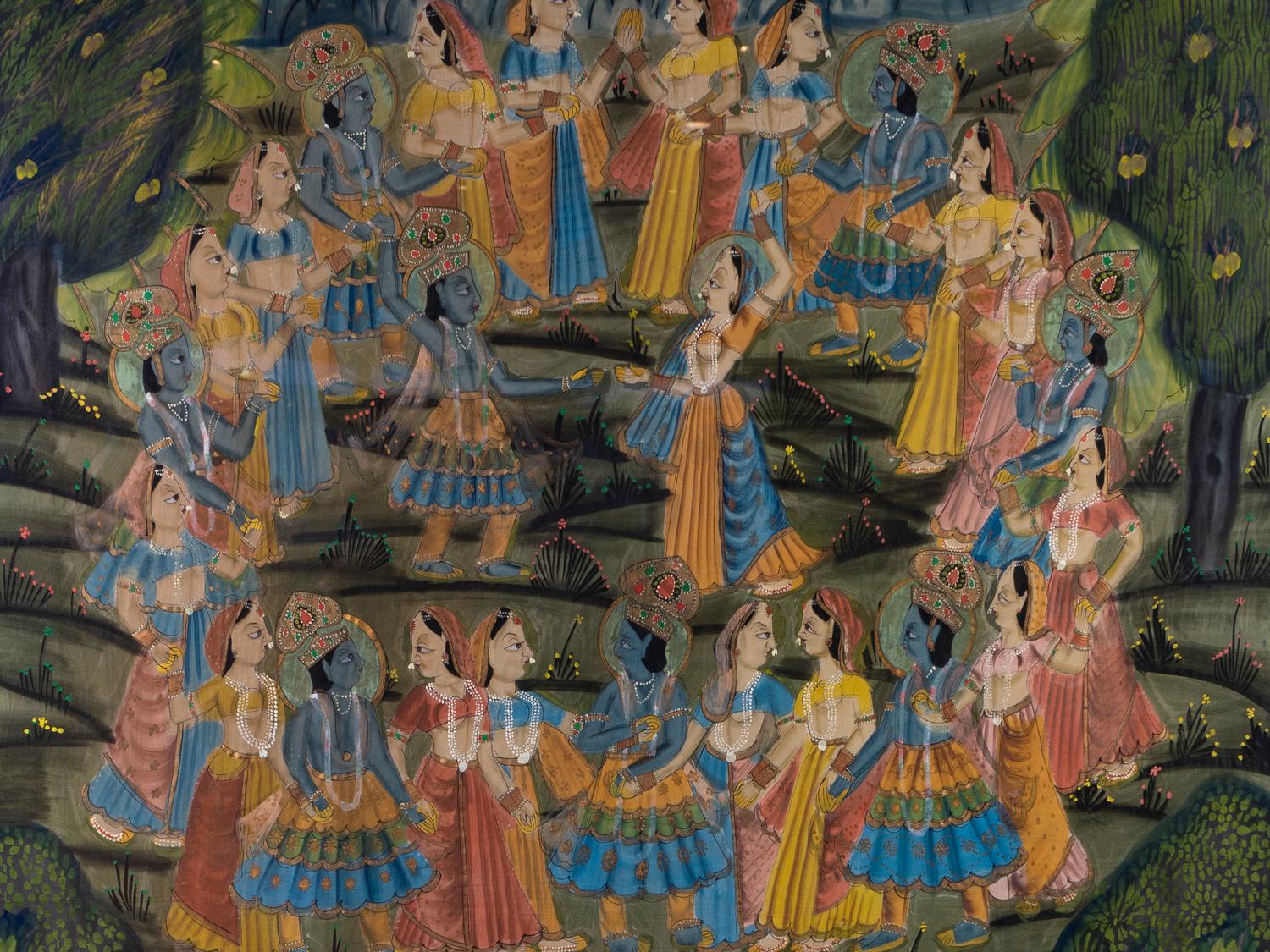A Framed Indian Painting on Silk