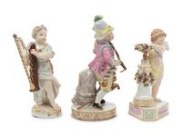 Three Meissen Porcelain Figures