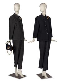 Two Emmelle Suits Accompanied by a Collection of Costume Jewelry and Caiman Handbag