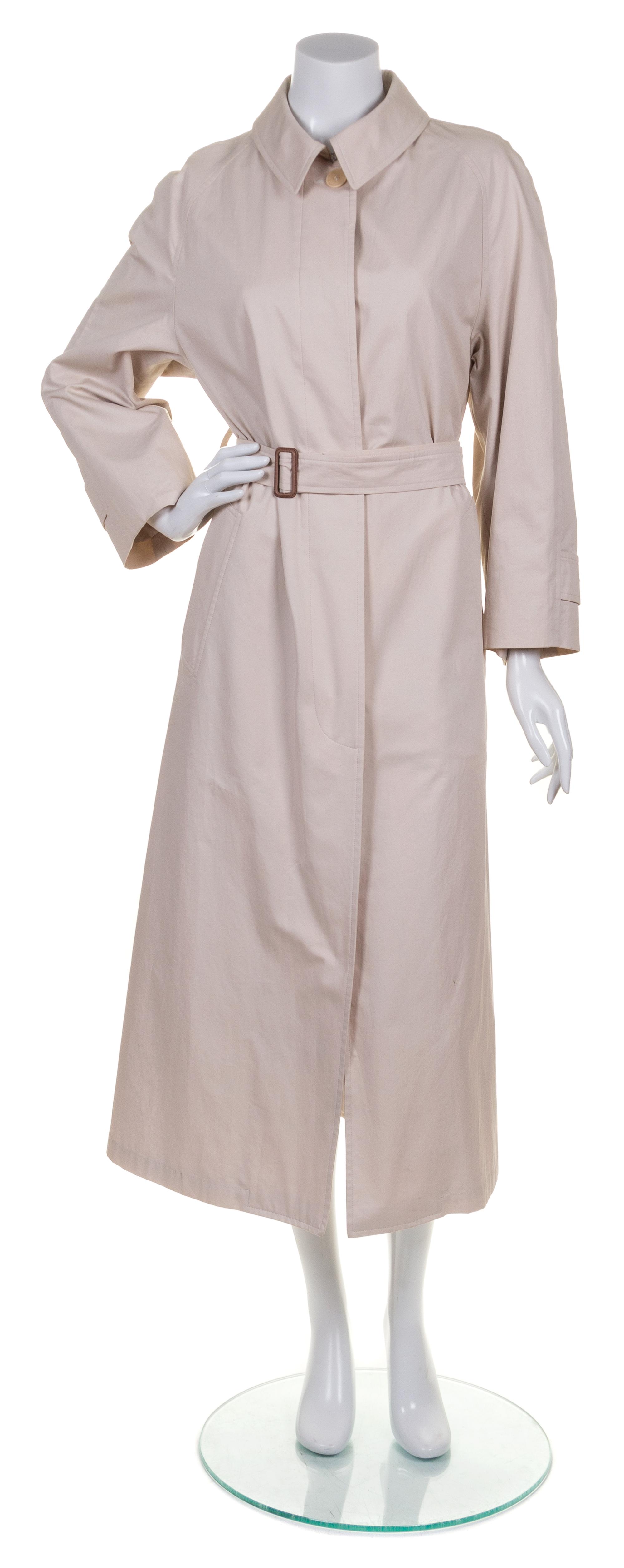 An Hermes Tan Cotton Trench Coat,