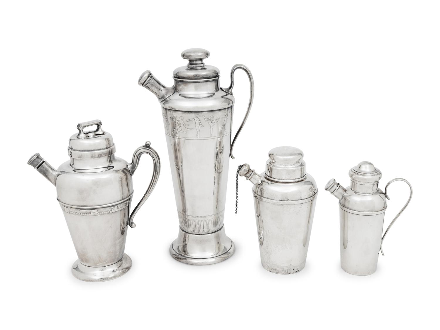 A Group of Four Cocktail Shakers