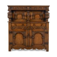 An English Oak Court Cupboard