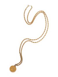 YELLOW GOLD AND COIN PENDANT/NECKLACE