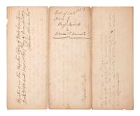 [SLAVERY & ABOLITION]. Manuscript bill of sale for enslaved African Americans "Edward" and "Jane." Wake County, NC, 14 September 1857.