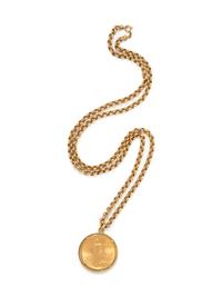 YELLOW GOLD AND US $20 LIBERTY COIN PENDANT/NECKLACE