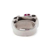 RETRO, WHITE GOLD, DIAMOND AND RUBY RING