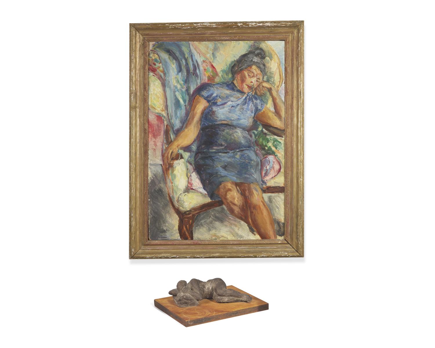 Portrait in Blue ; together with Lounging Nude (Two Works)