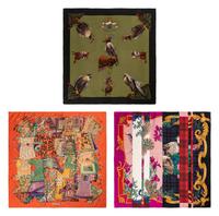 Three Designer Scarves: Two Hermès, One Ferragamo