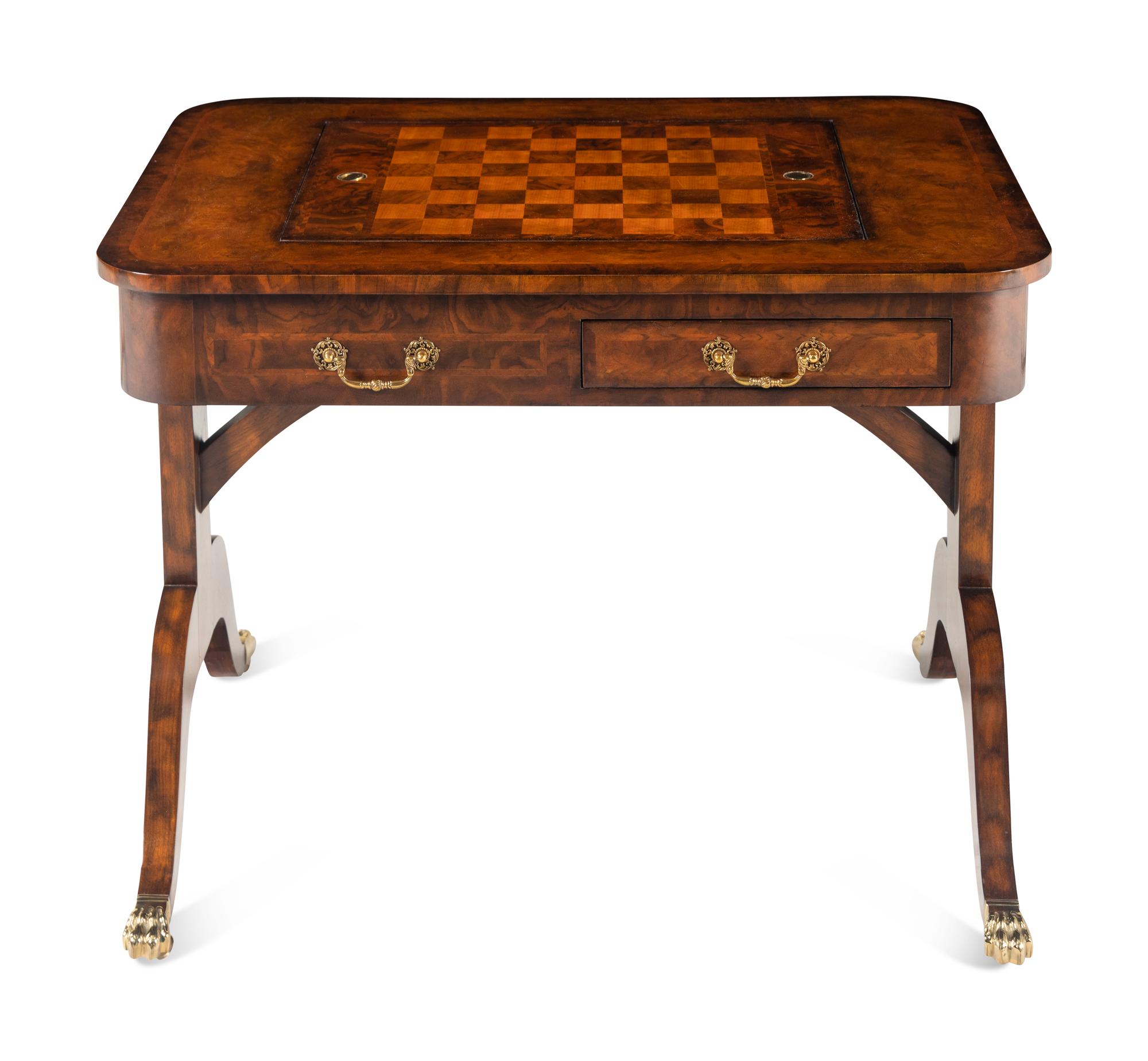 A Regency Style Walnut Game Table
