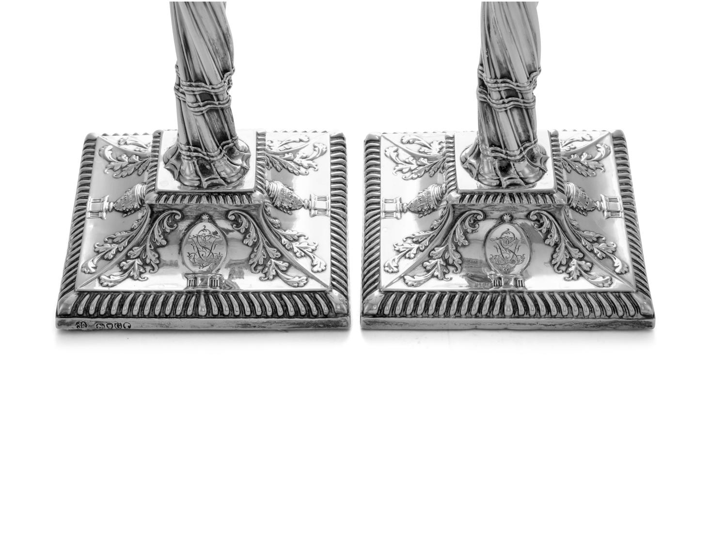 A Pair of Victorian Silver Candlesticks