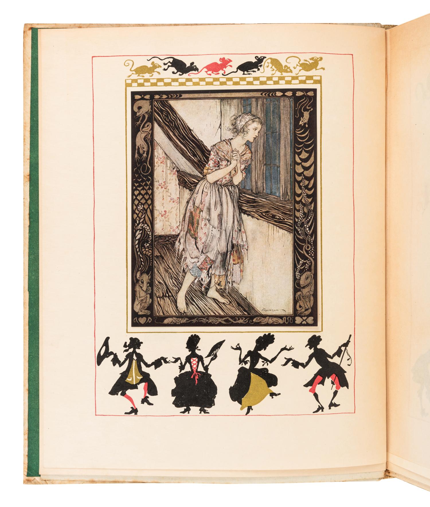 RACKHAM, Arthur (1867-1939), illustrator. -- EVANS, Charles Seddon (1883-1944). Cinderella . London & Philadelphia: William Heinemann and J.B. Lippincott Co, 1919.