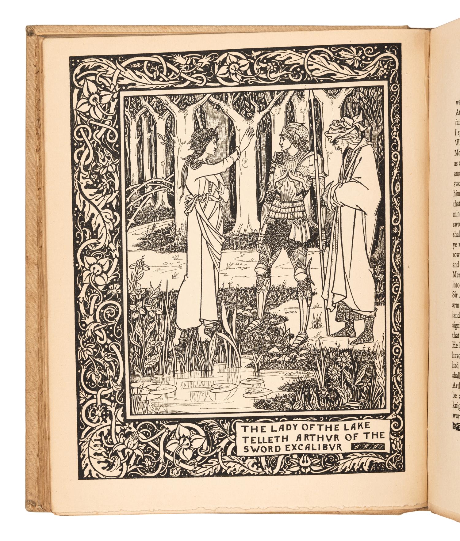 BEARDSLEY, Aubrey, illustrator. -- MALORY, Thomas, Sir (fl. 1470). [Le Morte d’Arthur]. The Birth, Life and Acts of King Arthur . [London]: J.M. Dent & Company, 1893-1894.