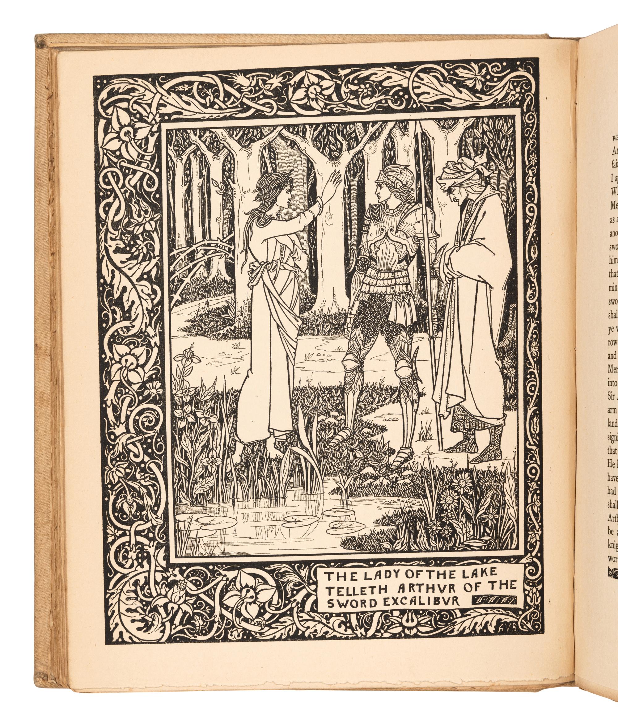 BEARDSLEY, Aubrey, illustrator. -- MALORY, Thomas, Sir (fl. 1470). [Le Morte d’Arthur]. The Birth, Life and Acts of King Arthur . [London]: J.M. Dent & Company, 1893-1894.