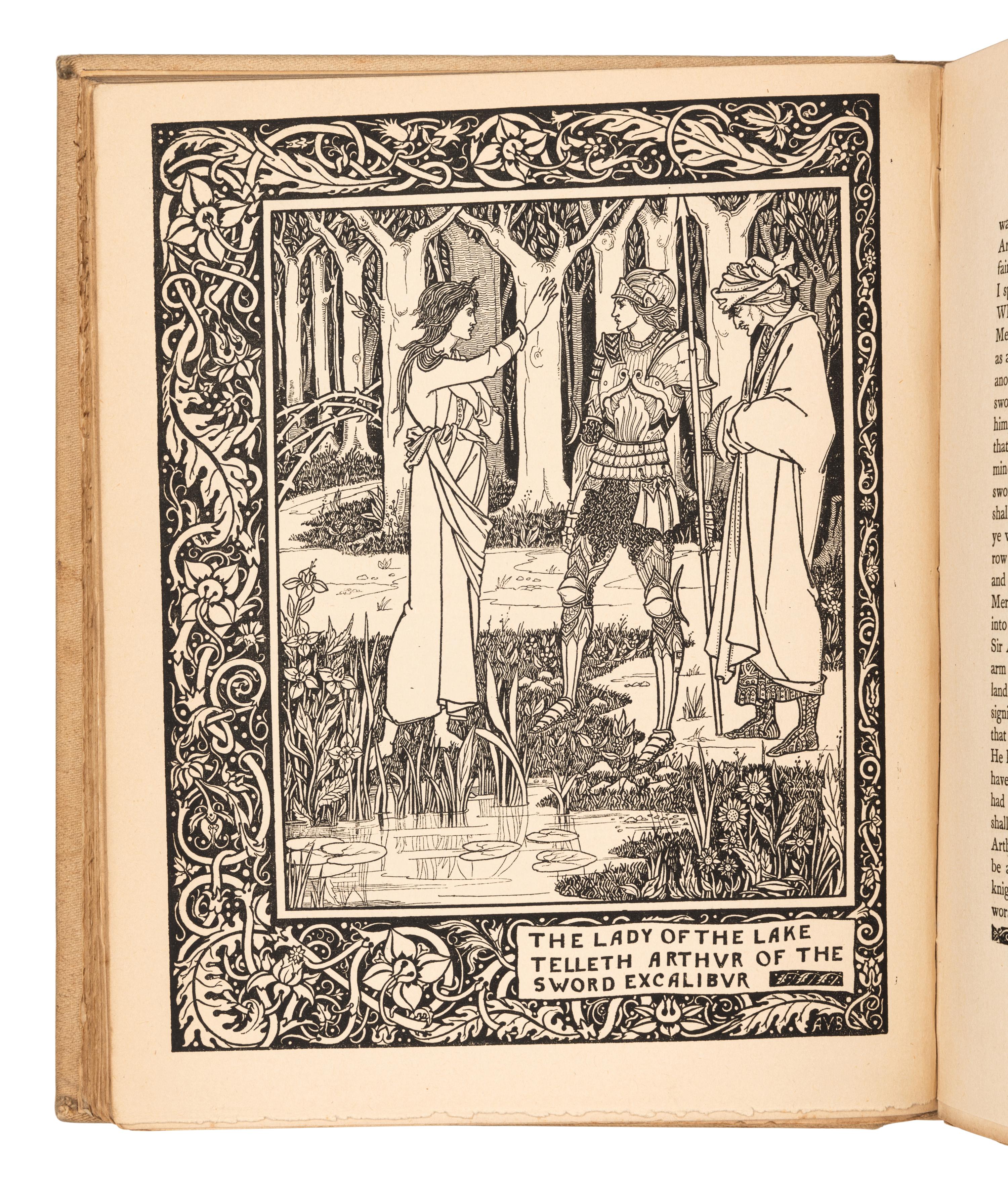 BEARDSLEY, Aubrey, illustrator. -- MALORY, Thomas, Sir (fl. 1470). [Le Morte d’Arthur]. The Birth, Life and Acts of King Arthur . [London]: J.M. Dent & Company, 1893-1894.