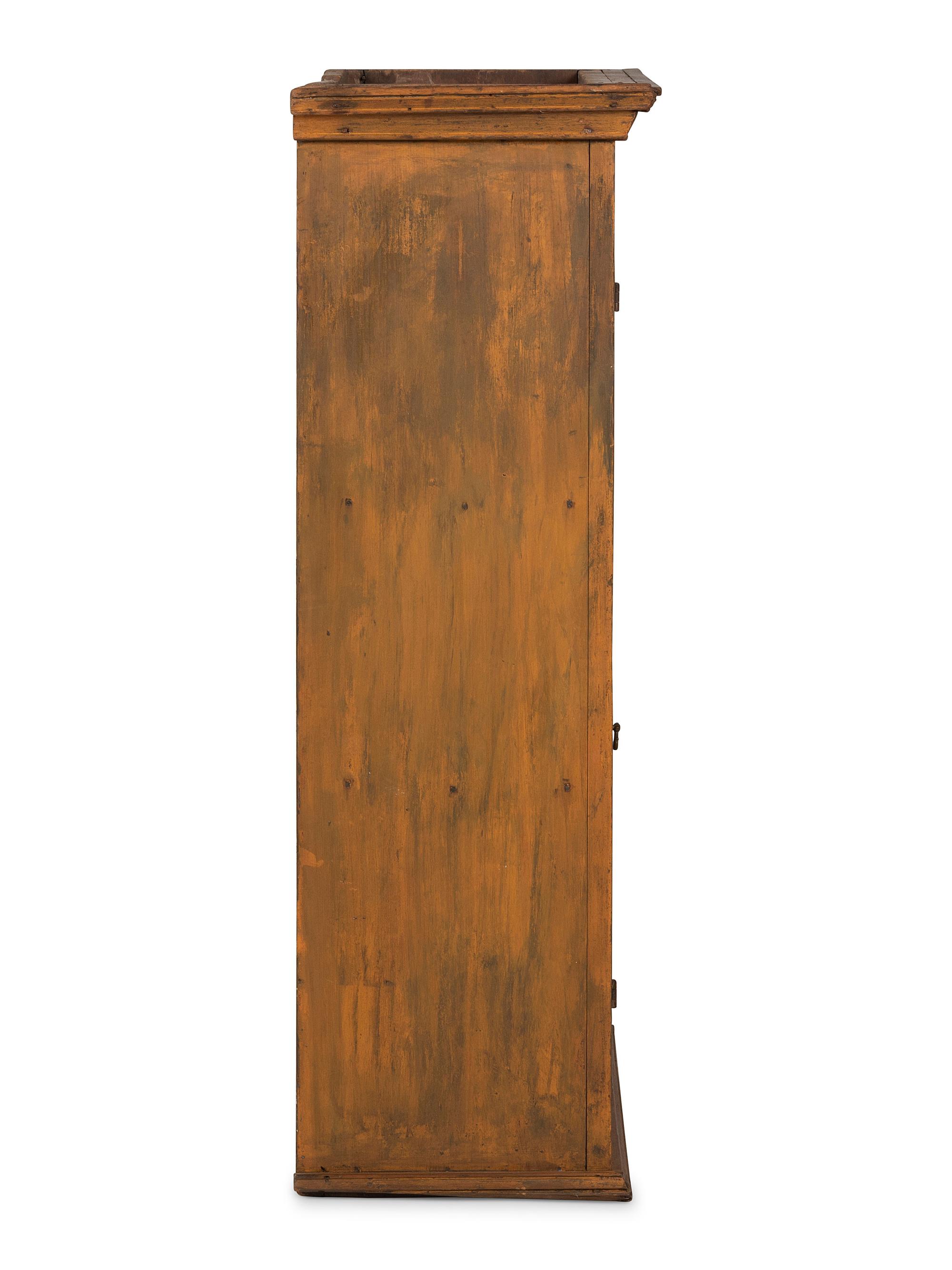 A Paint Decorated Pine Hanging Cupboard