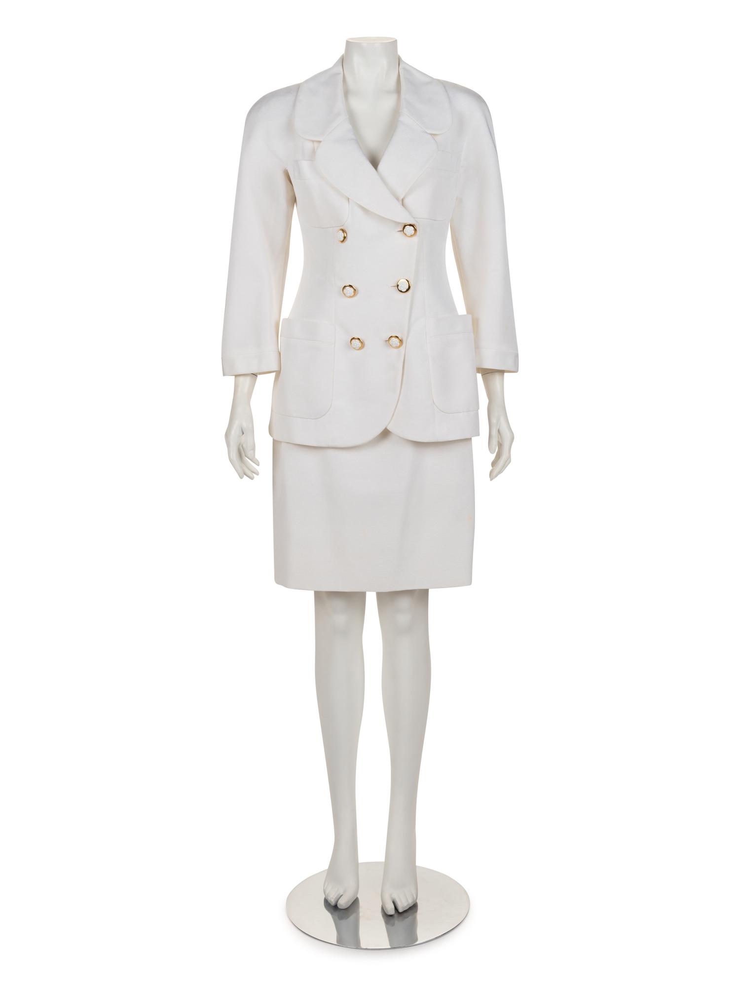Chanel Two-Piece Double Breast Skirt Suit, 1990s