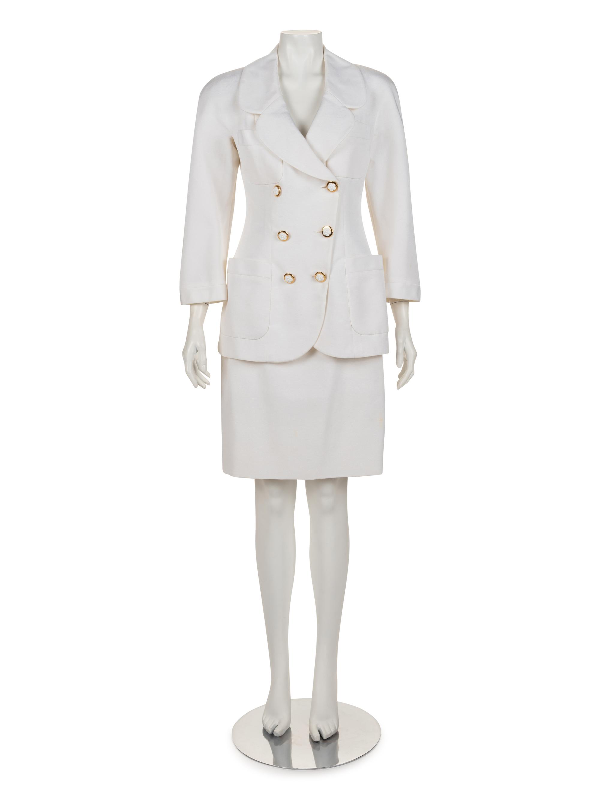 Chanel Two-Piece Double Breast Skirt Suit, 1990s
