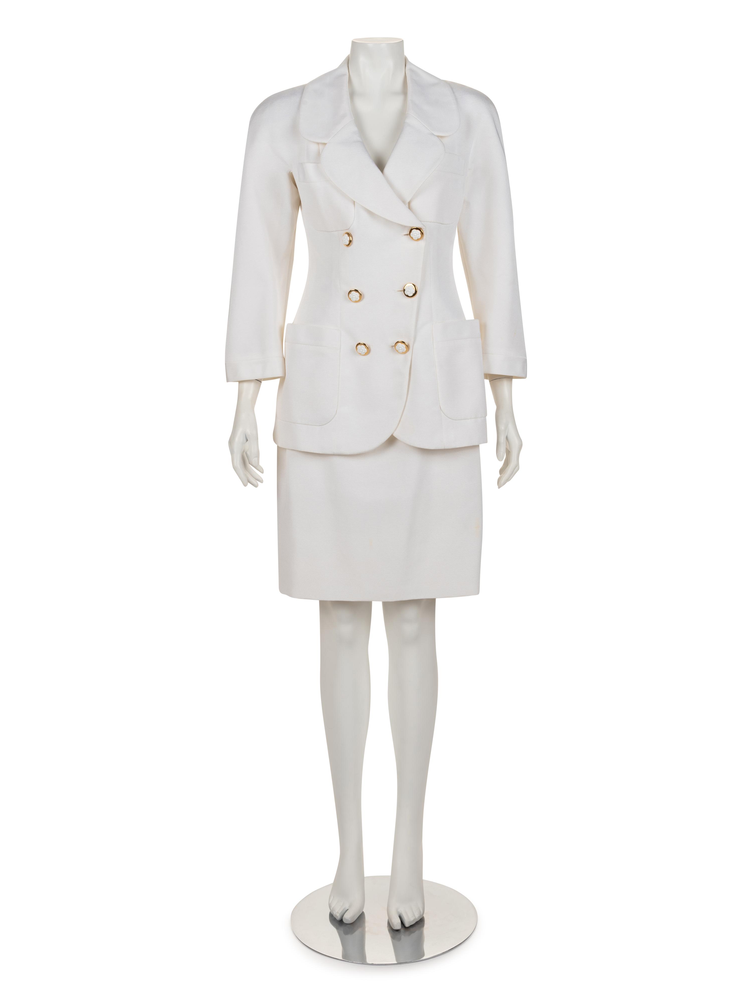 Chanel Two-Piece Double Breast Skirt Suit, 1990s