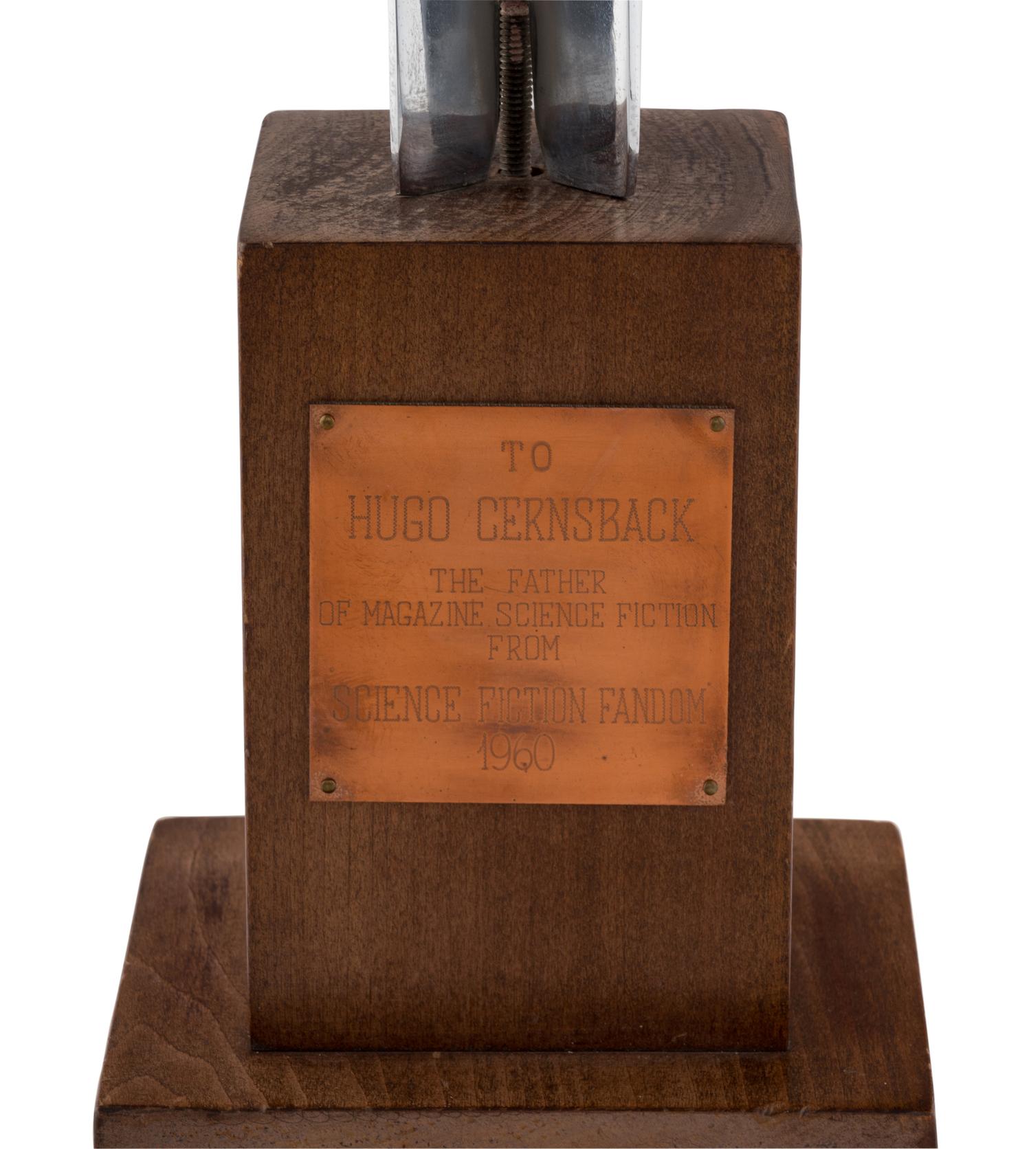 [HUGO AWARDS]. Award presented to Hugo Gernsback at the 18th annual Worldcon. 1960.
