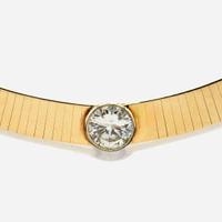 A gold and diamond necklace, Italy