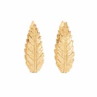 YELLOW GOLD FEATHER EARRINGS
