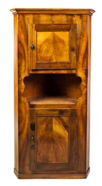 A Louis Philippe Walnut Corner Cabinet Height 79 1/2 inches. — MID-19TH CENTURY