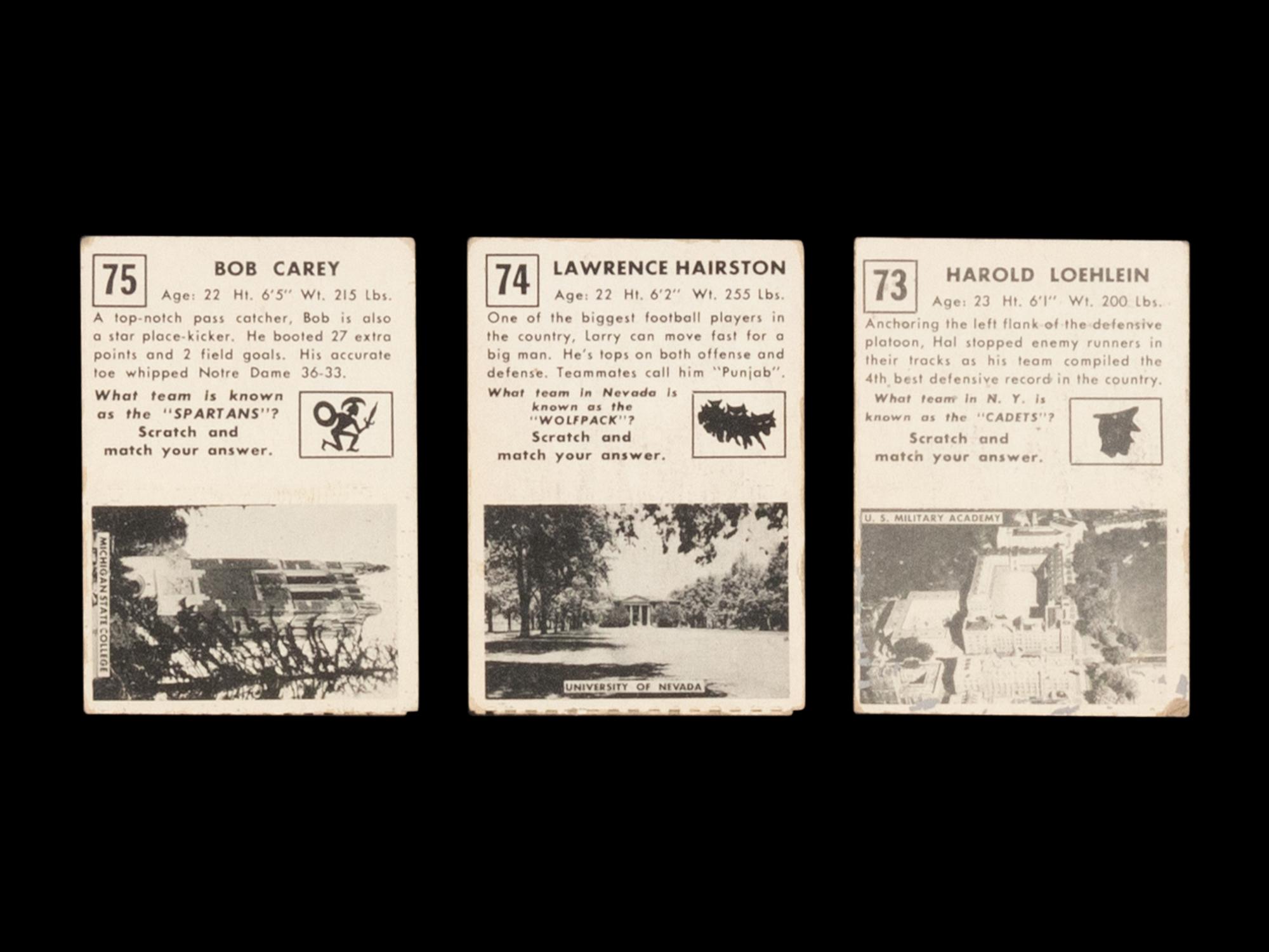 A Complete Set of 1951 Topps Magic Football Cards (75/75)