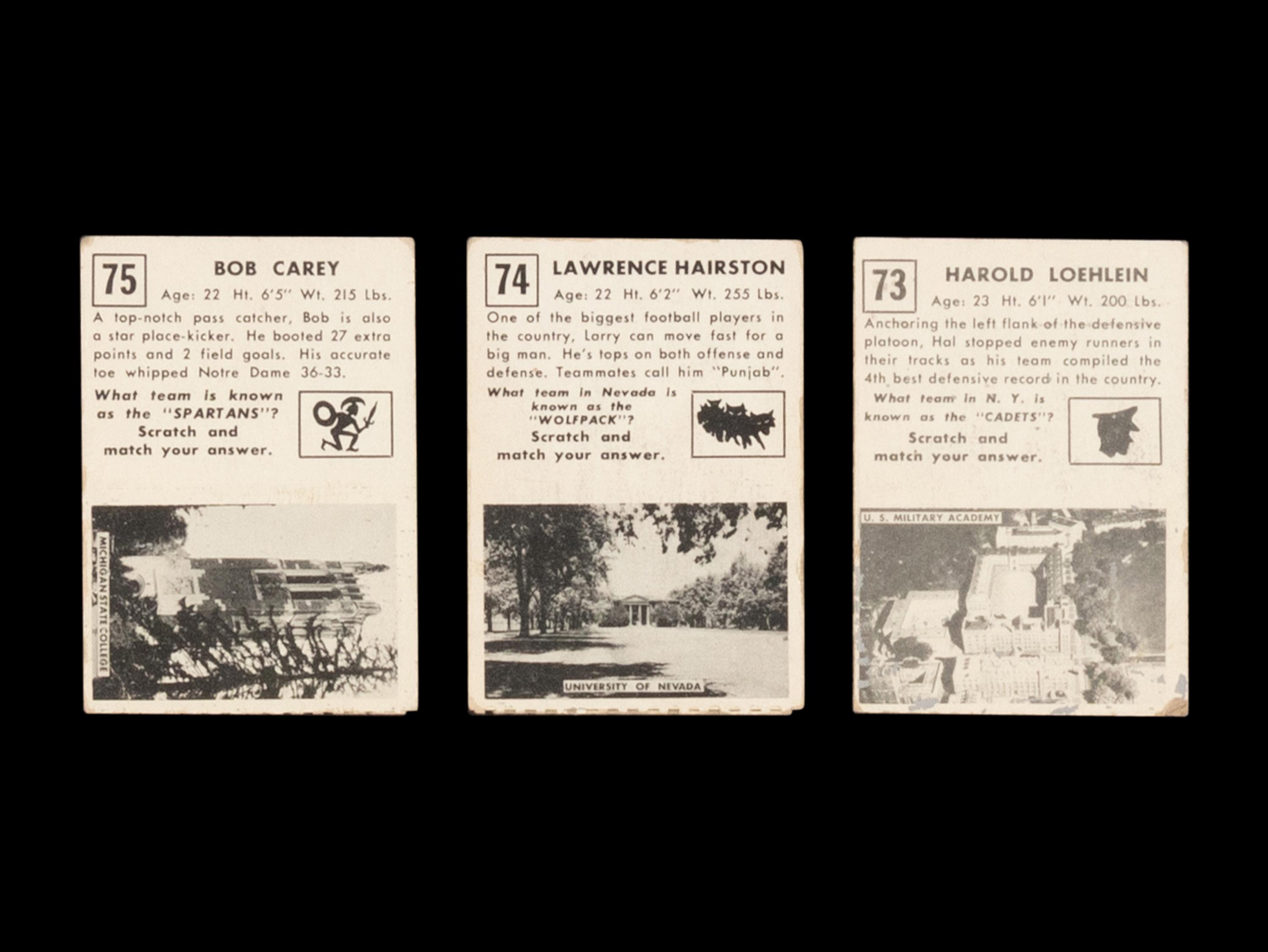 A Complete Set of 1951 Topps Magic Football Cards (75/75)
