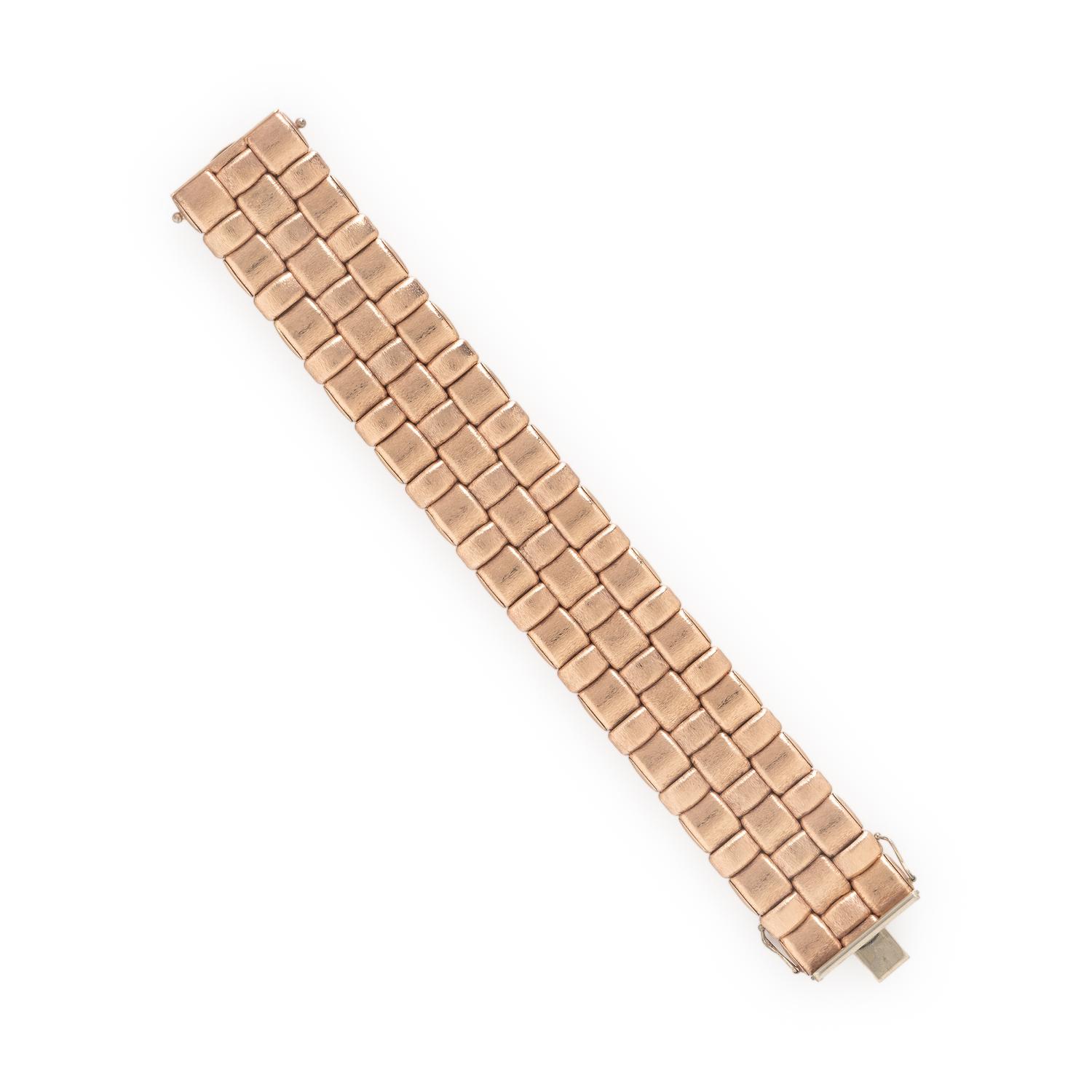 Rose Gold Basket Weave Bracelet