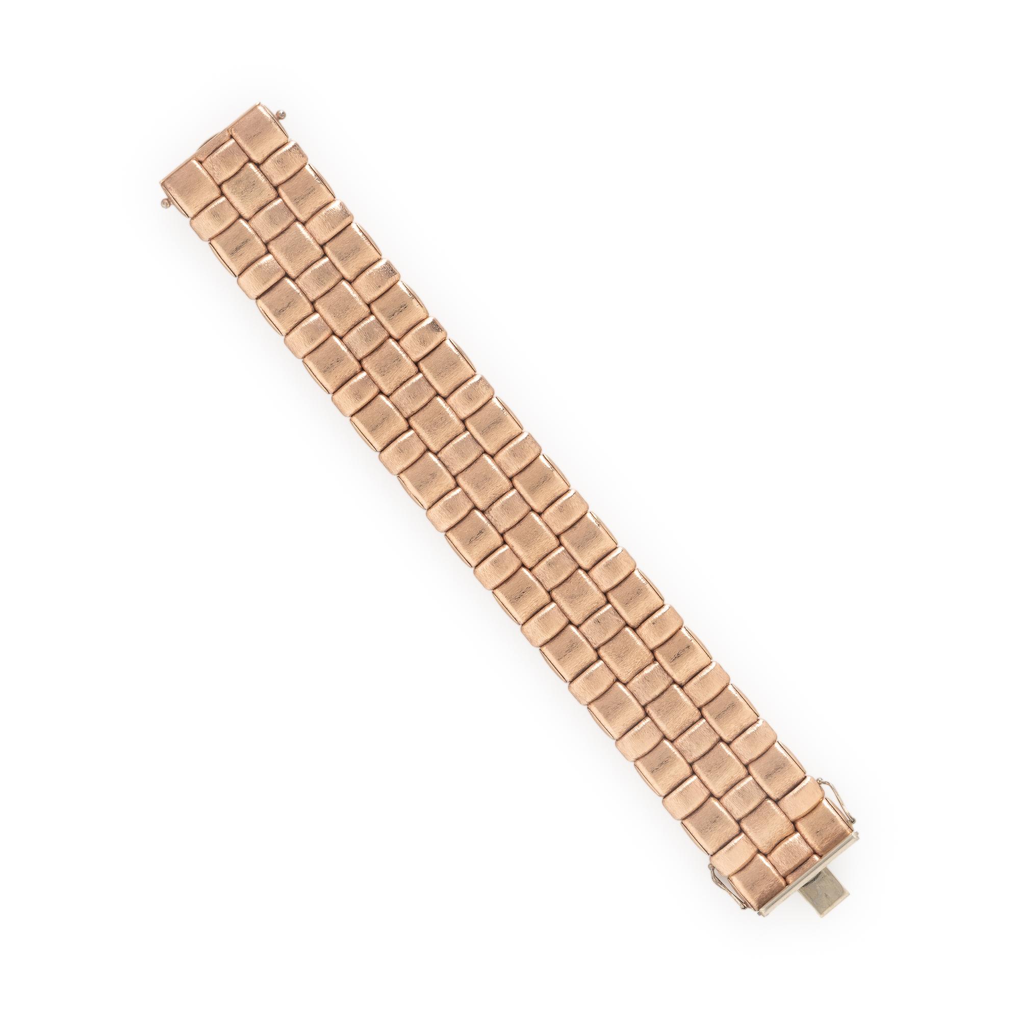 Rose Gold Basket Weave Bracelet