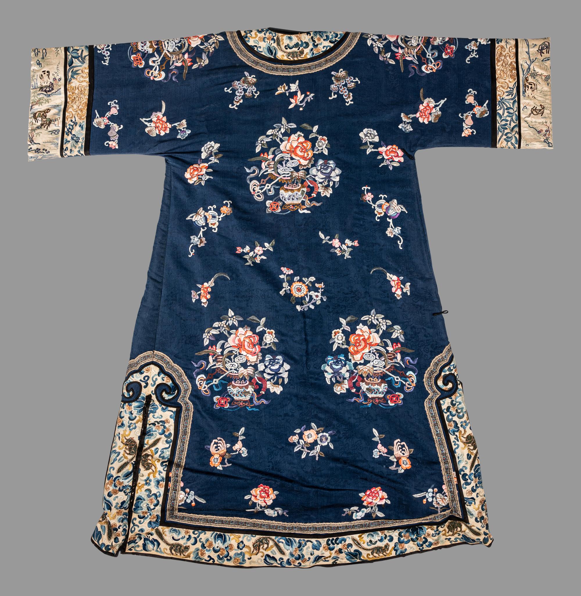 Two Embroidered Silk Articles